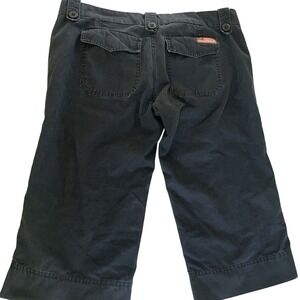 Vintage y2k Roxy Long Carpenter Shorts Capri black distressed‎ 100% Cotton sz 9
